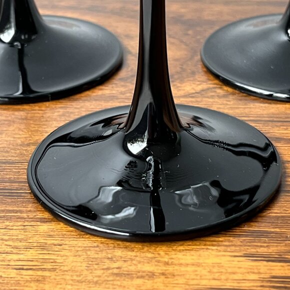 Luminarc Black Stem 3 Champagne Flute Wine Glasses 8.5" - Picture 7 of 12